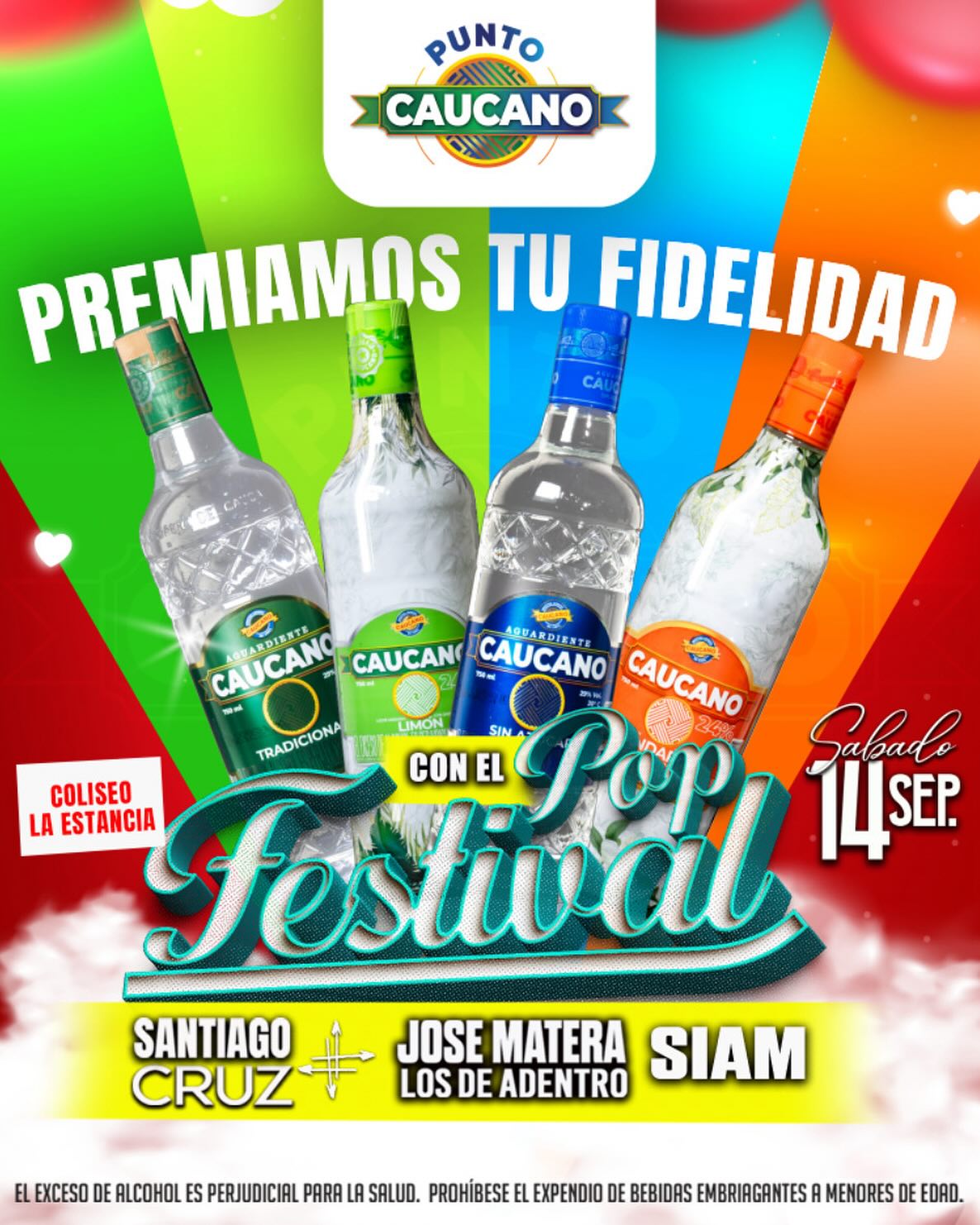                                              👏🏻Aguardiente Caucano, patrocinador de los mejores eventos, te lleva al “POP FESTIVAL” 🥳
                                                