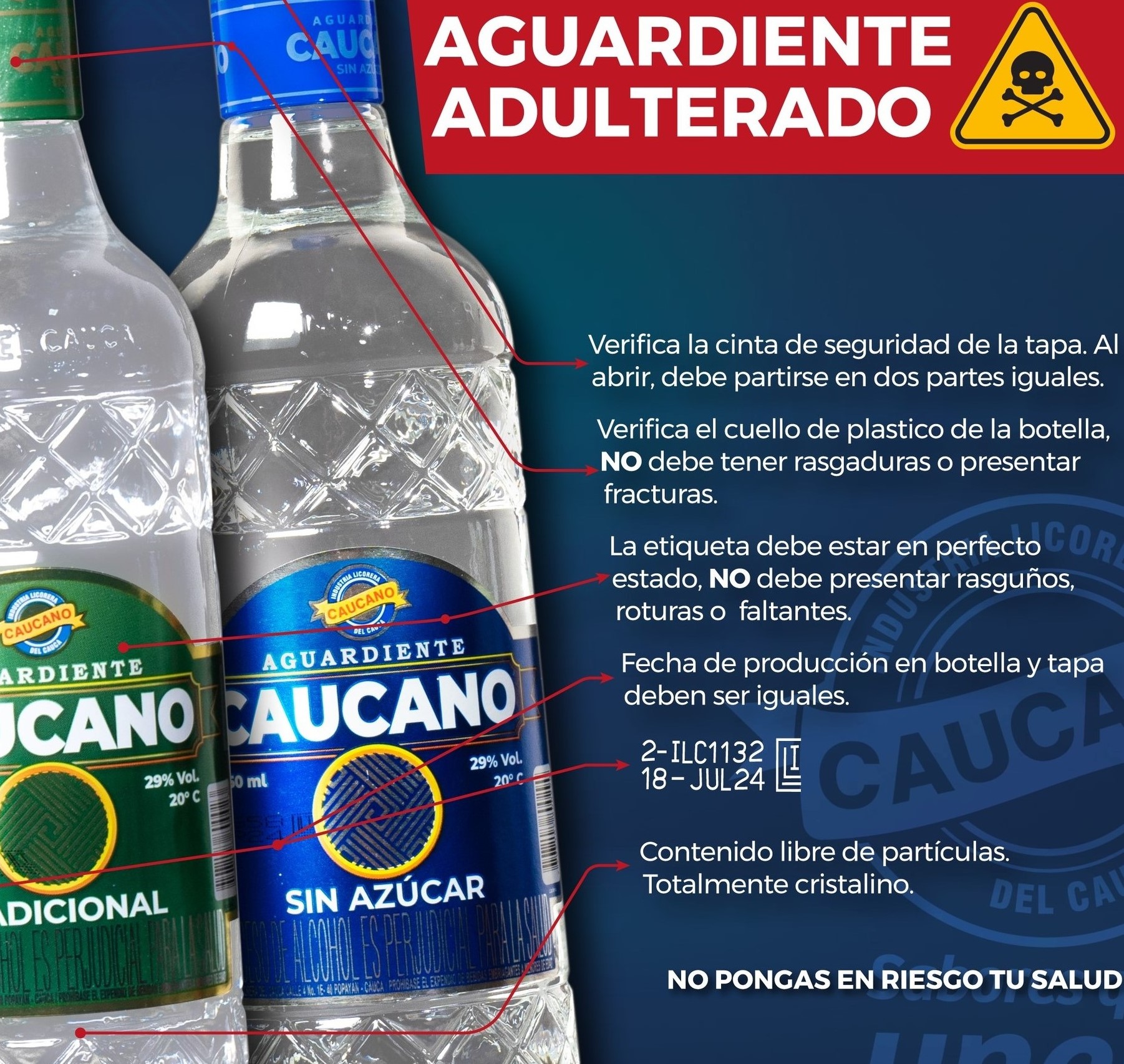                                              Tu salud es lo más importante.⚠️¡Ten cuidado con el aguardiente adulterado! ⚠️
                                            