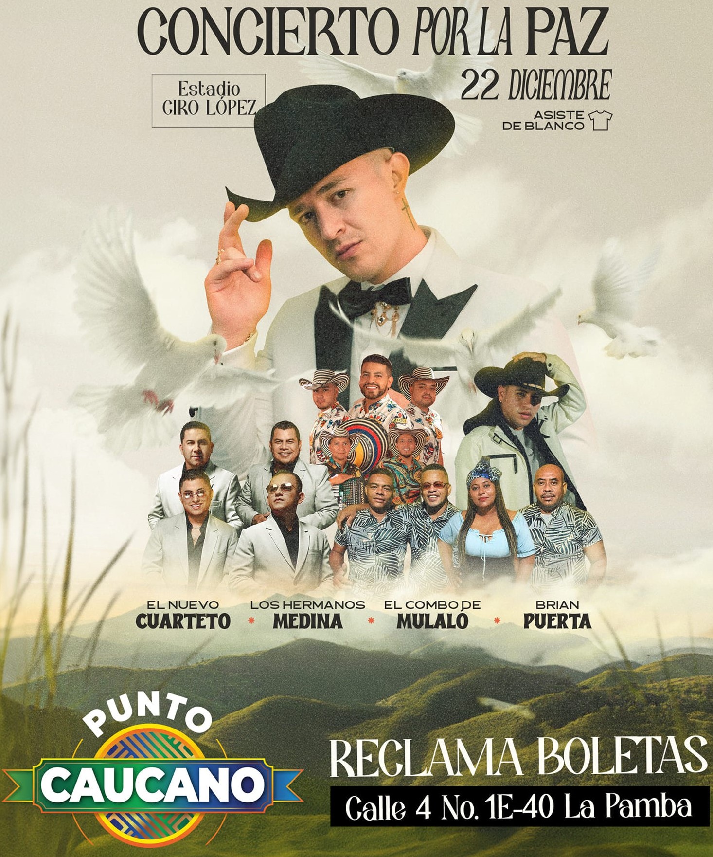                                              ¡Caucano te invita al concierto por La Paz! 🕊️✨
                                                