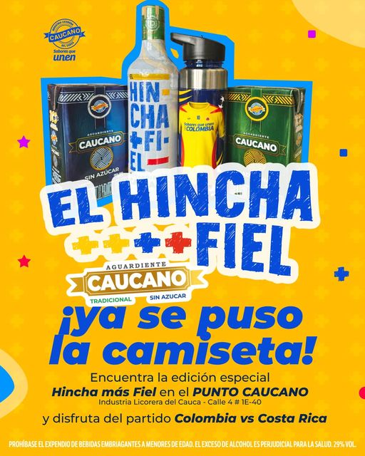                                              Aguardiente Caucano ¡Ya se puso la camiseta! 💛💙❤️
                                                