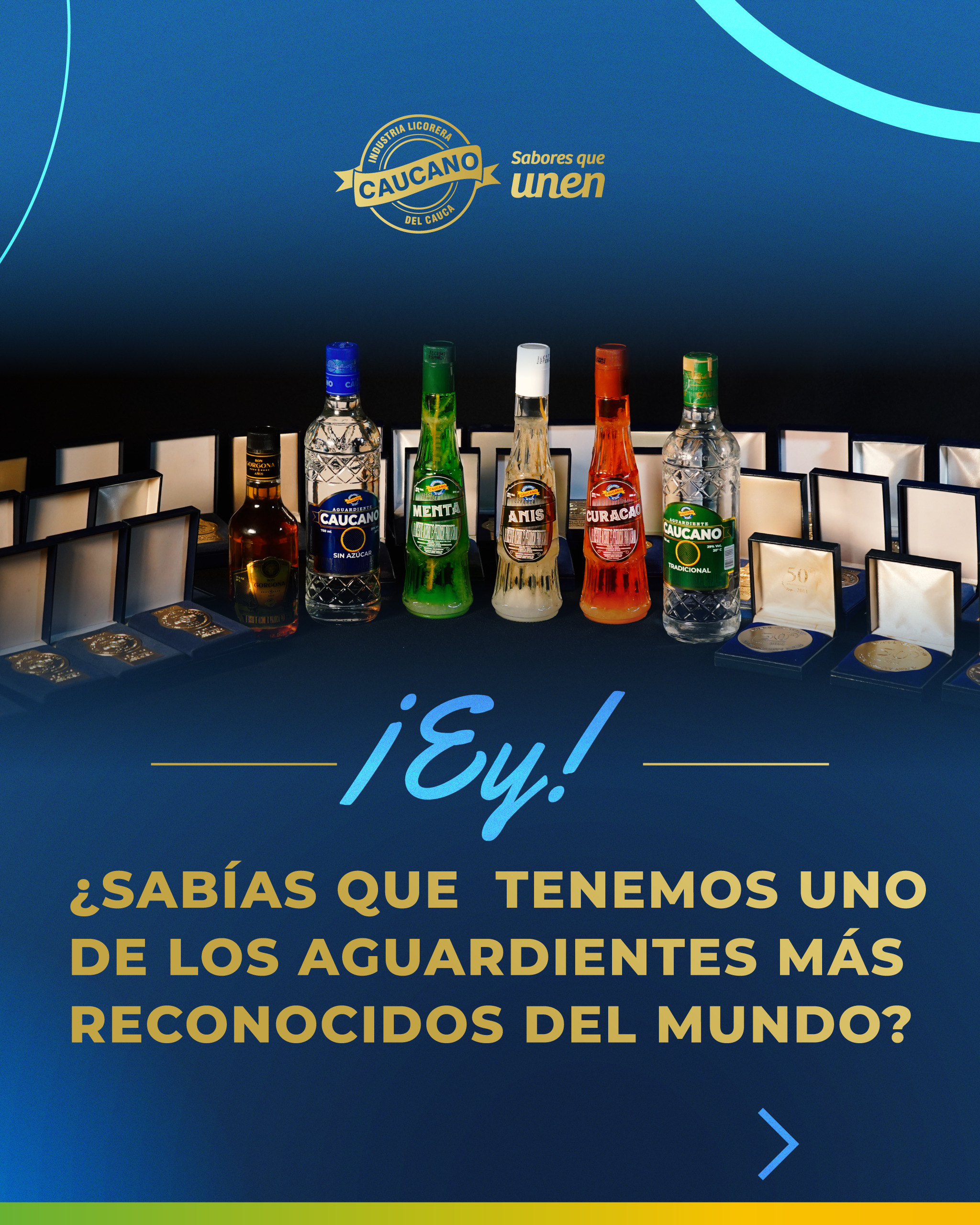                                          ¡Ey! ¿Sabías que tenemos uno de los aguardientes más reconocidos del mundo?
                                        