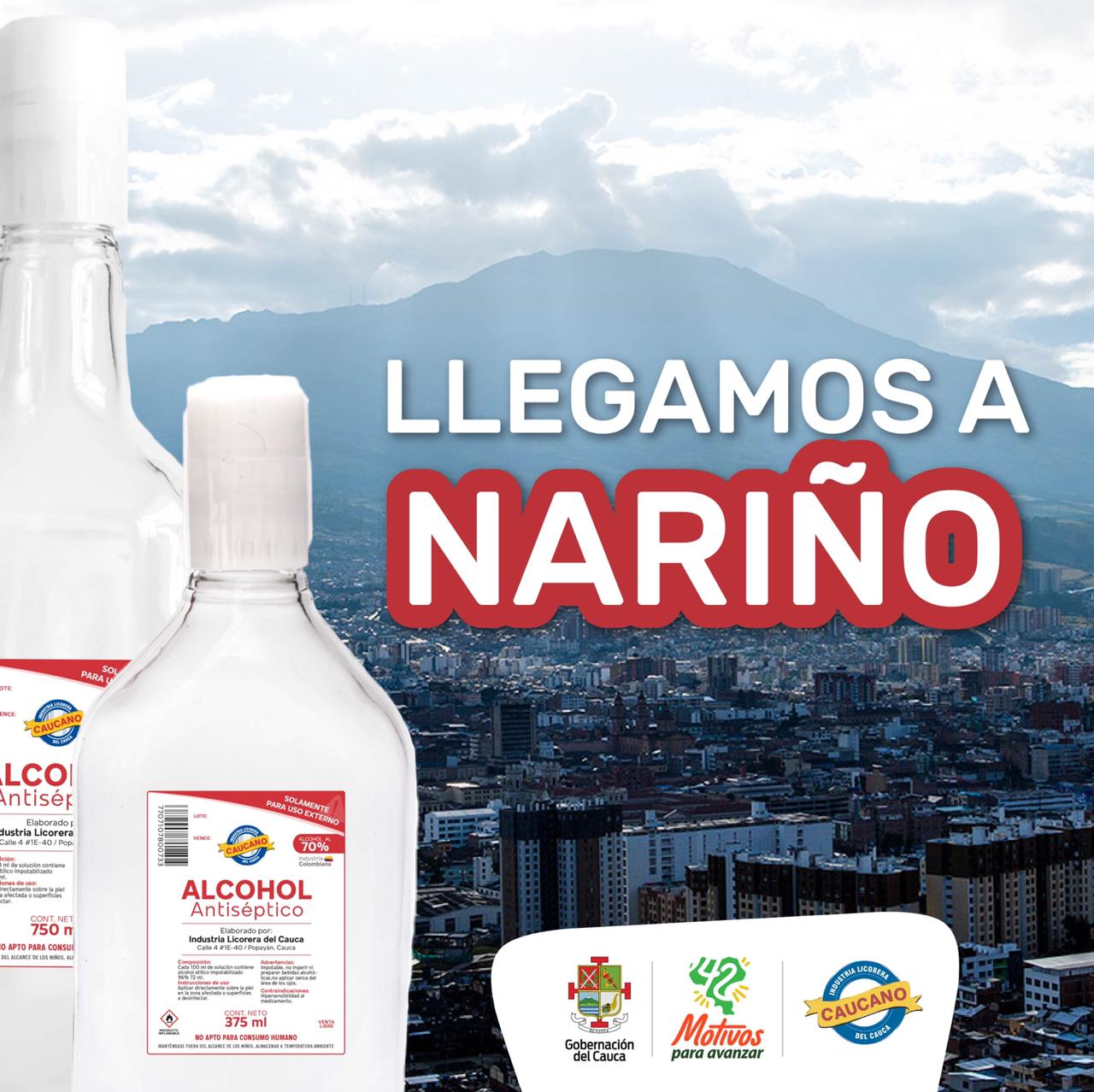                                              Industria Licorera del Cauca inició comercialización de alcohol antiséptico en Nariño
                                            